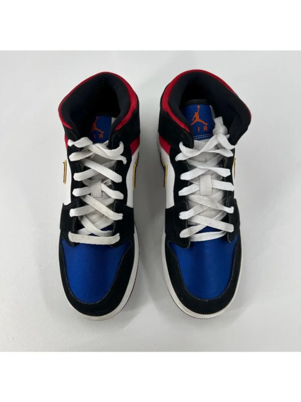 Nike Air Jordan 1 Mid SE GS Rivals Sneakers Youth Size 7 BQ6931-005 Black Blue
